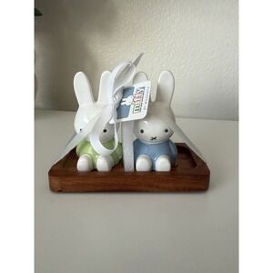 Miffy Salt And Pepper Shakers Pastel Green Light Blue Spring Easter Edition NWT